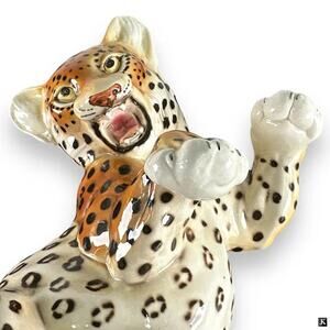 MCM Hollywood Regency Leopard Signed Giovanni Ronzan Made In Italy